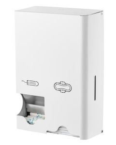 Maandverband- & tampondispenser klein RVS wit