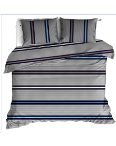 Duvet cover set grey striped