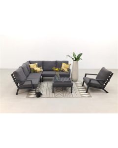 MD Loungeset Hyacint met hoekbank met hocker