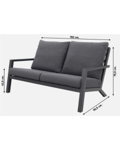 Loungebank Margriet 2-zitsbank – Antraciet