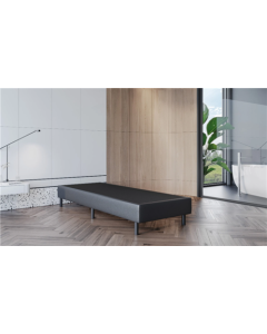 Hard box spring anthracite leatherlook 80x200 incl. leg