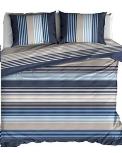 Duvet cover set 140x200/220 cm blue striped