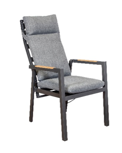 Verstelbare tuinstoel Akelei met polywood armlegger en kusse