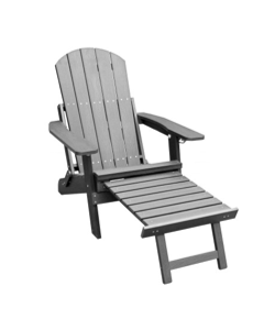 Loungestoel Ranonkel grijs met voetbankje