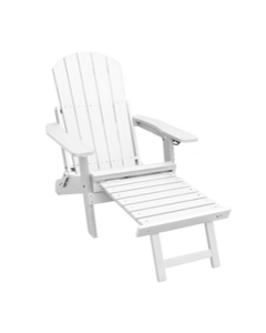 Loungestoel Ranonkel wit met voetbankje