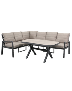 Hoekbank Crocus met kussens taupe