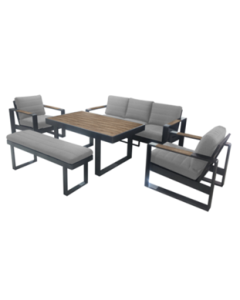 Tuinset Freesia bank+tafel+zitbank en twee stoelen