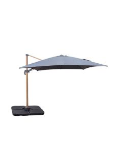 SL Parasol antraciet vierkant 300x300 cm met voet en hoes
