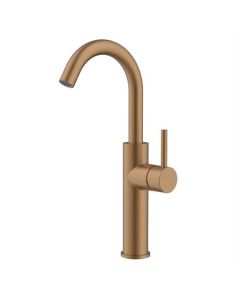 BP wastafelkraan verhoogd,draaibare uitloop,koper geborsteld