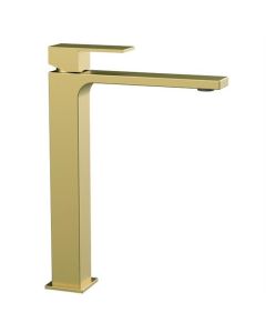 BP wastafelkraan verhoogd, goud geborsteld, vaste uitloop