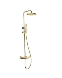 BP regendoucheset, thermostatische kraan, goud geborsteld