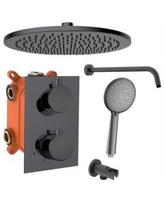 BP inbouw regendoucheset gunmetal donker grijs