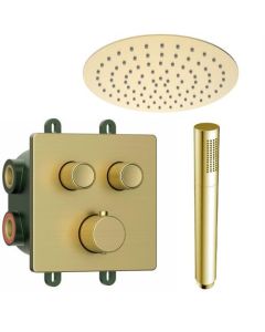 BP inbouw regendoucheset goud geborsteld