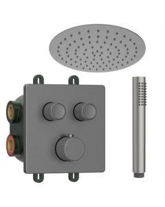 BP inbouw regendoucheset gunmetal licht grijs