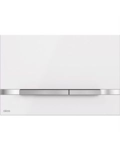 BP bedieningsplaat metaal/glas/wit, rechthoekige knoppen