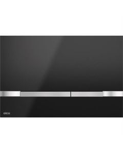 BP bedieningsplaat metaal/glas/zwart, rechthoekige knoppen