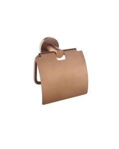 BP closetrolhouder met klep, geborsteld koper