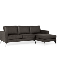 Hoekbank Lindsey microleder antraciet voorstaand rechts