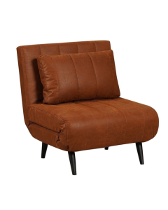 Slaapfauteuil Claudia eco-leer cognac 1-persoons