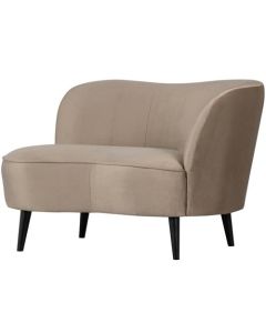 Fara lounge fauteuil rechts fluweel khaki