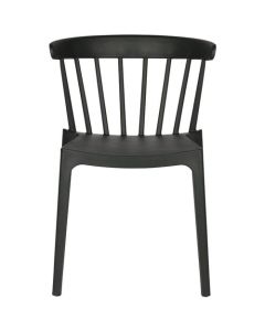 Tuinstoel met spijlen kunststof zwart