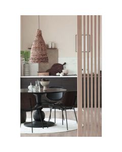 Eetkamerstoel El Paso - Leerlook/Hout Zwart