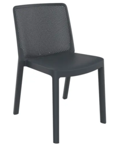 Menorca stapelbare stoel Dark Grey kunststof, 4 stuks