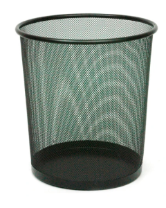 Papiermand uitgevoerd in zwart staaldraad. Inhoud 18 liter