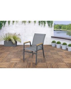 Tuinstoel Umeå Aluminium Houtlook
