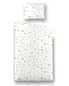 Dekbedovertrek Star Kids 100x135cm, Katoen, Wit