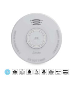 Rookmelder met batterij voor 5 jaar Wit